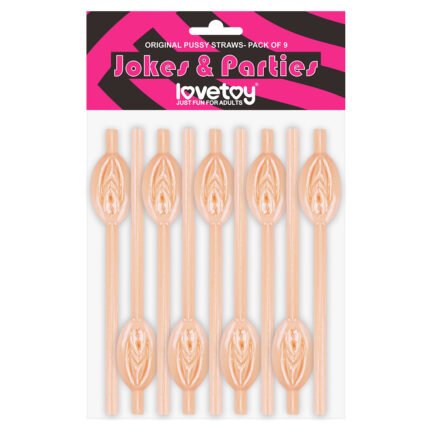 Kit com 9 Canudos Vagina Original Pussy Straws Bege - LOVETOY