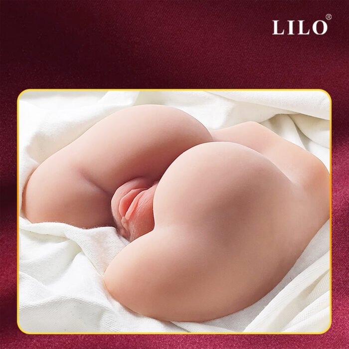 MA158-BEGE-10 Masturbador masculino. Feito em formato de bunda, possui vagina e ânus - LILO - Imagem 2