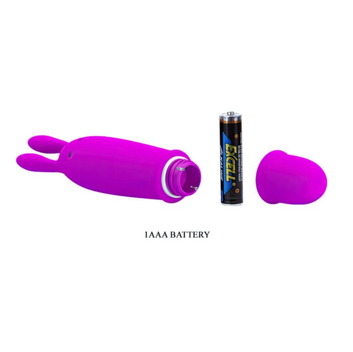 Mini vibrador com carinha de coelho e orelhas, feito em silicone macio, 10 modos de vibração - PRETTY LOVE - Imagem 2