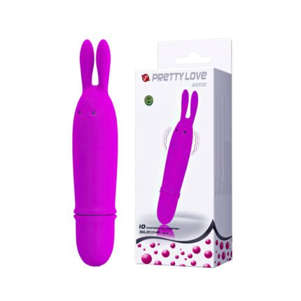 Mini vibrador com carinha de coelho e orelhas