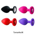 Plug Anal em Silicone com Pedra - Tamanho M - VIPMIX