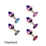 Plug Anal de Aço - Redondo Colorido - Tamanho P - VIPMIX