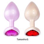 Plug Anal Coração de Luxo com Pedra Acrílico usando nova tecnologia - Tamanho G - VIPMIX