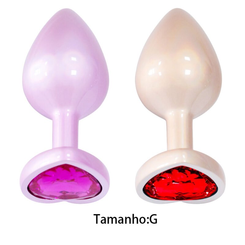 Plug Anal Coração de Luxo com Pedra Acrílico usando nova tecnologia - Tamanho G - VIPMIX