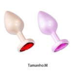 Plug Anal Coração de Luxo com Pedra Acrílico usando nova tecnologia - Tamanho M - VIPMIX