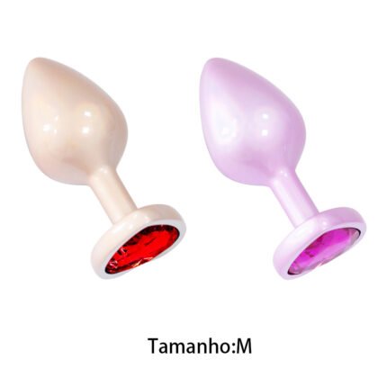 Plug Anal Coração de Luxo com Pedra Acrílico usando nova tecnologia - Tamanho M - VIPMIX