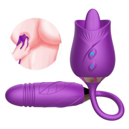 Vibrador Duplo Flexível com 10 movimentos de língua