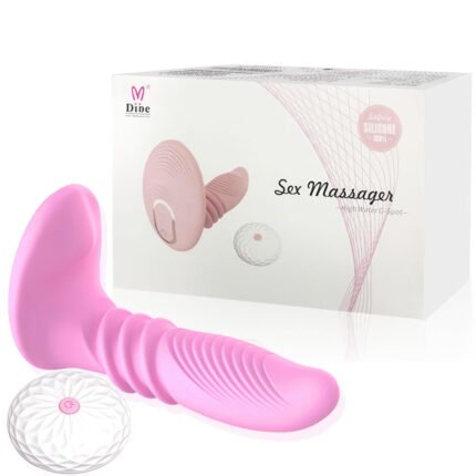 Estimulador clitoriano recarregável com mini pênis penetrável vai e vem