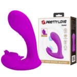 Vibrador com Estimulador Clitoriano com 12 modos de vibração e 12 modos de tapa - Nadal - PRETTY LOVE