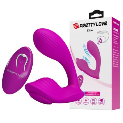 Estimulador clitoriano recarregável com penetrador ponto g com Controle Remoto sem fio - Zico - PRETTY LOVE