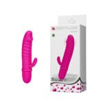 Vibrador ponto G com estimulador lateral feito de silicone. Possui 10 modos de vibração - PRETTY LOVE