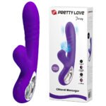 Vibrador Recarregável ao Estilo em Silicone Cirúrgico com 12 Vibrações na ponta e 4 Níveis de Sucção no estimulador de Clitóris - PRETTY LOVE