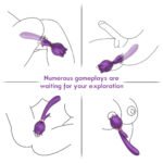 Vibrador dois em um. Estimula o ponto G, com função rotativa e o clítoris, com ponta vibratoria - OLENA - Imagem 2