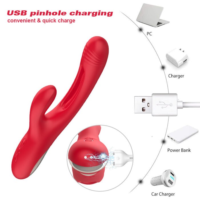 Vibrador de ponto G. Possui estimulação no meio, com 7 modos de vai e vem, na ponta tem 7 modos de vibração - OLENA - Imagem 2