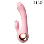 Vibrador de ponto G. Possui estimulador de clítoris