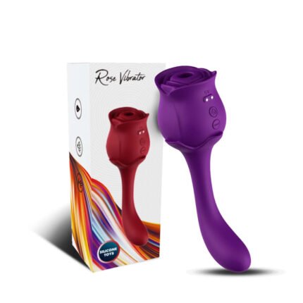 Vibrador de ponto G duplo com 9 modos de vibração e 10 modos de pulsação - Formato de Rosa - USK