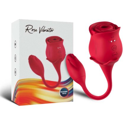 Vibrador Duplo Flexível em Formato de Rosa - USK
